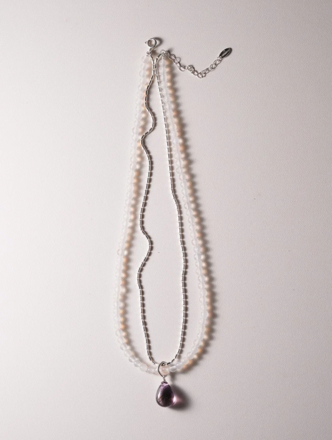 February birthstone Amethyst layer necklace