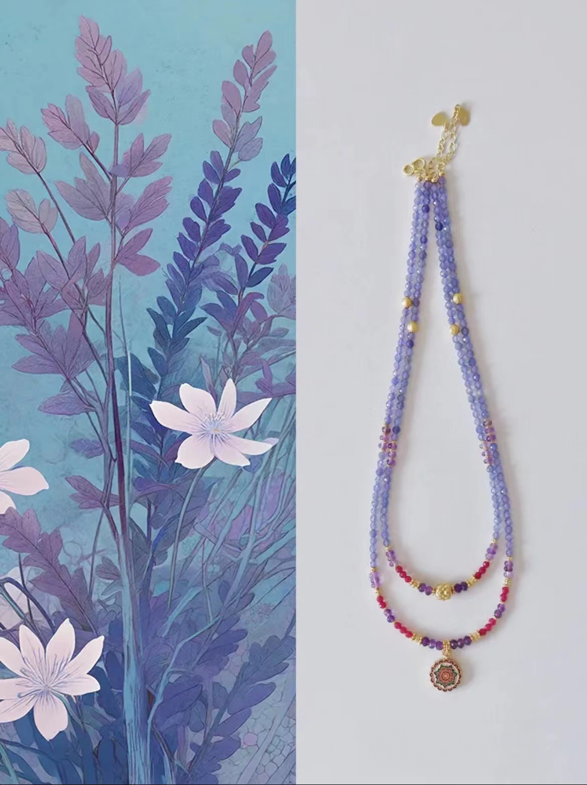 Handmade Layer Tanzanite necklace