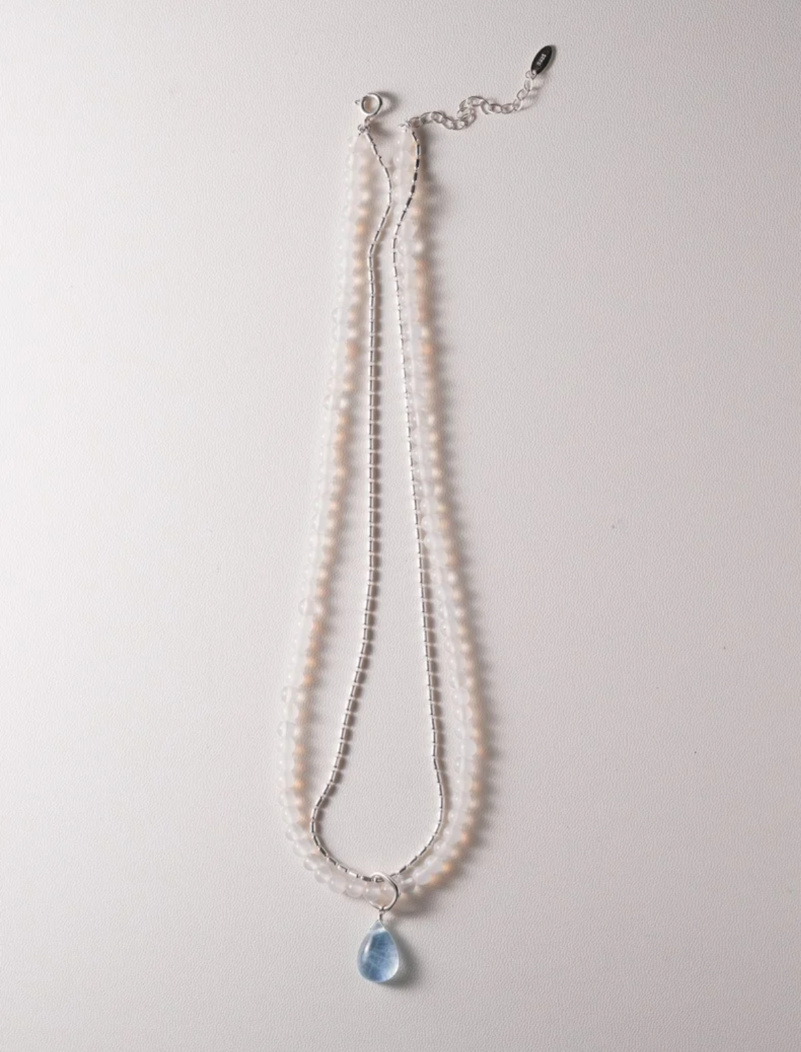 March birthstone Aquamarine layer necklace