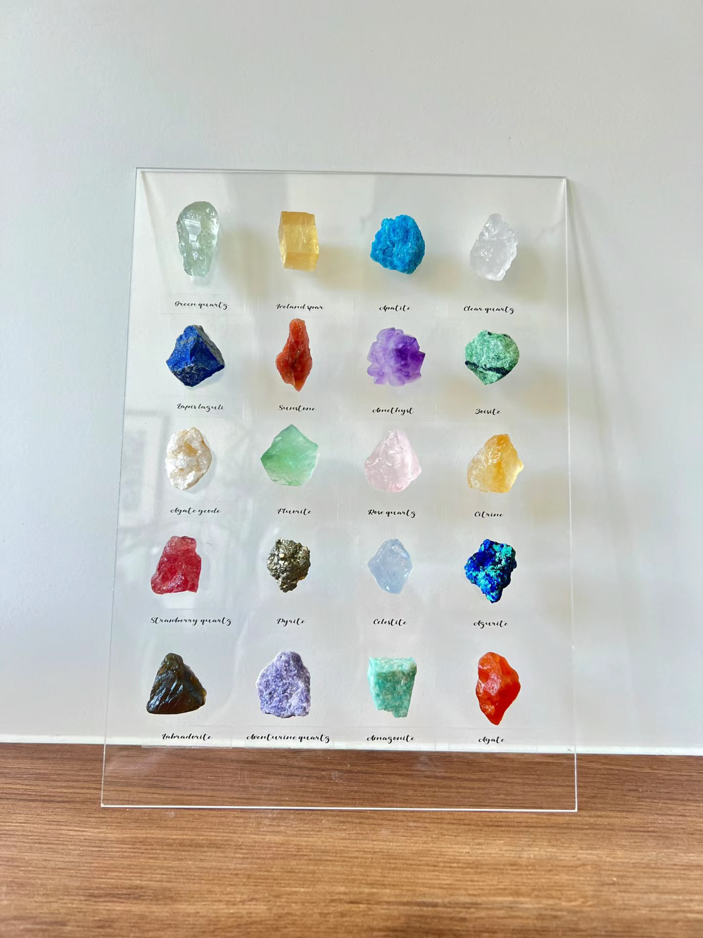20 kinds of crystal & gemstone acrylic picture