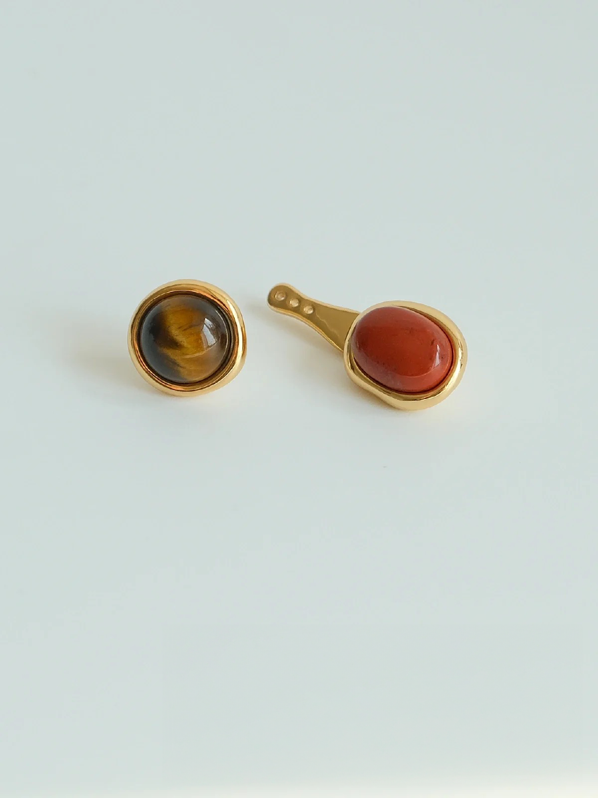 Detachable Tiger's Eye & Agate Earrings