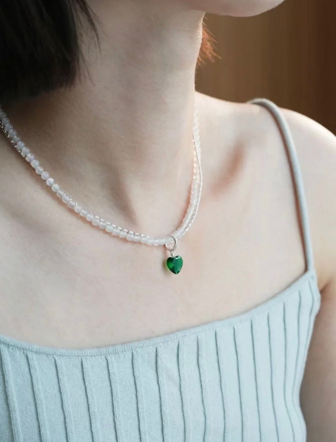 heart emerald necklace