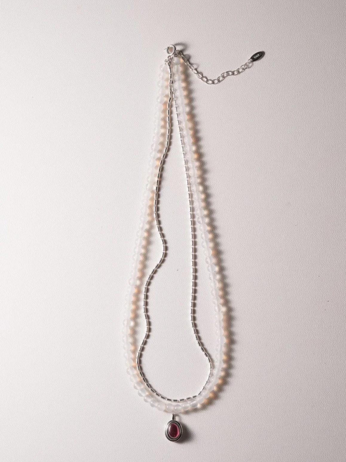 october birthstone garnet layer necklace