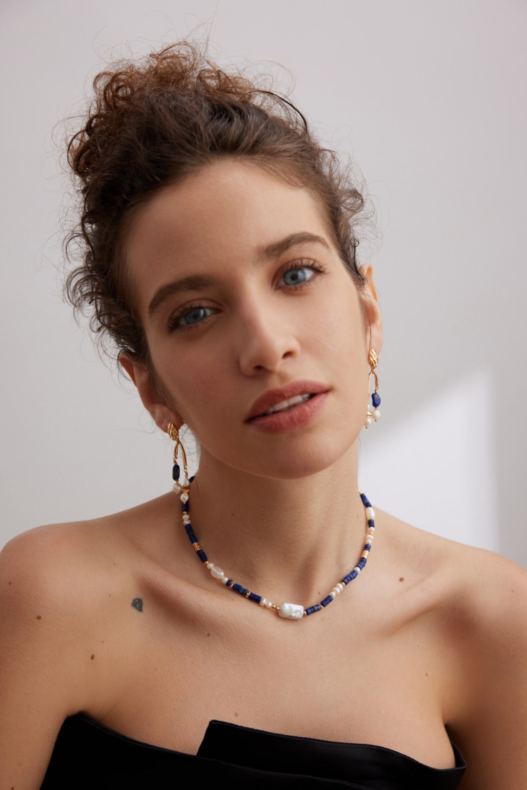 Pearl and Lapis Lazuli Necklace