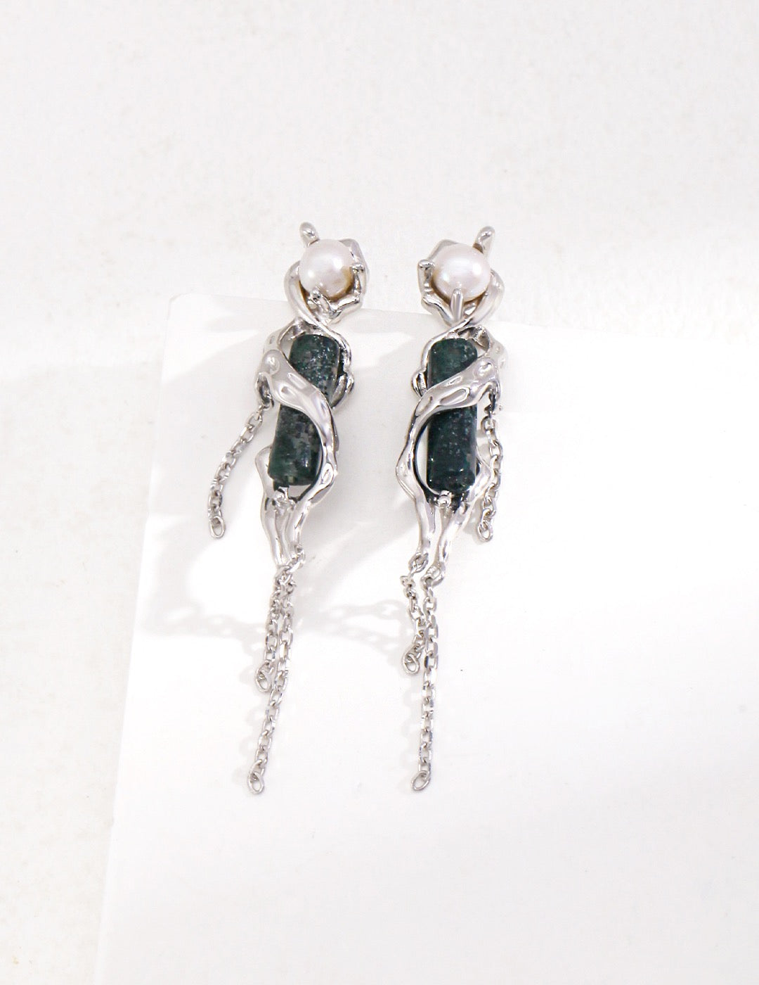 Mystic Jellyfish Moss Agate Earrings