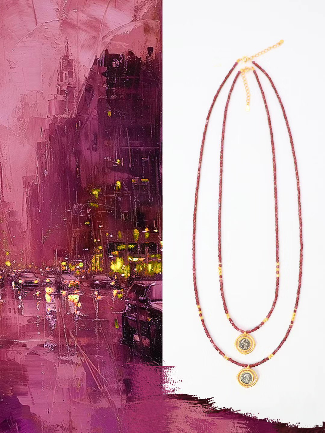 Passion Garnet Necklace With Queen Pendant