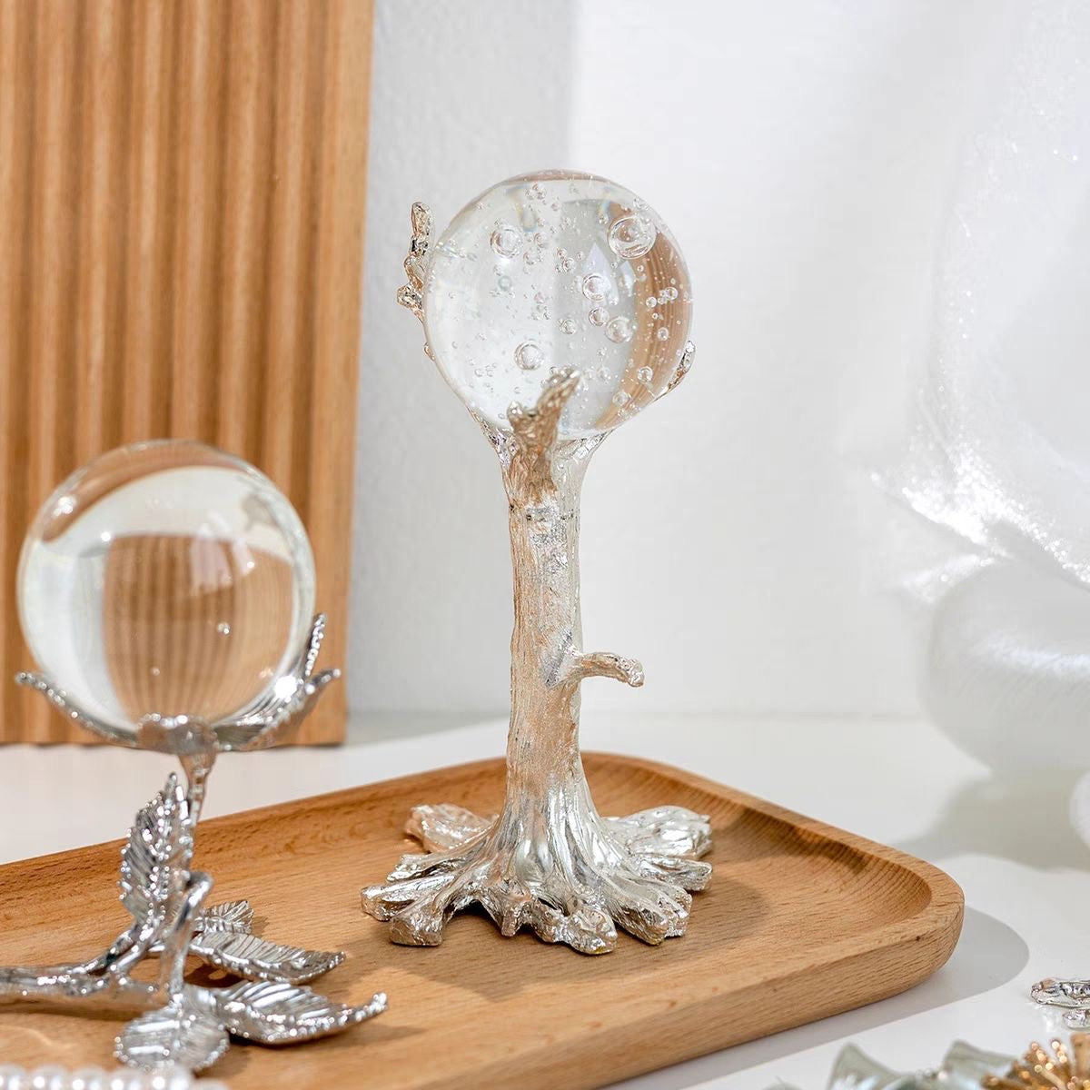 crystal sphere holder tree shape