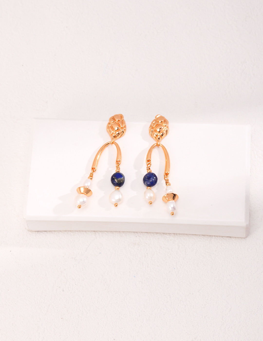 Lapis Lazuli and Baroque Pearl Earrings