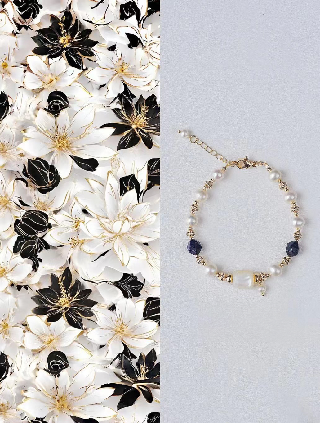 Oceanic Opulence Lazulite Pearl Bracelet