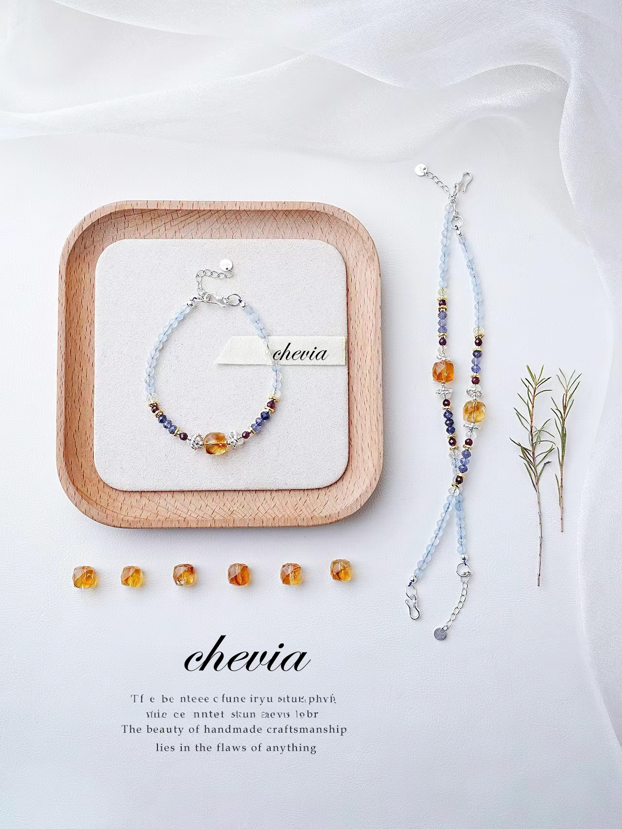 Golden Breeze Citrine & Aquamarine Bracelet